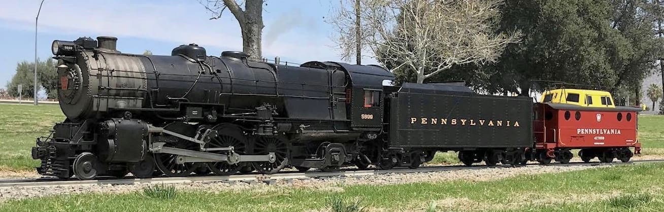 Pennsylvania miniature train on an outdoor track